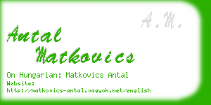 antal matkovics business card